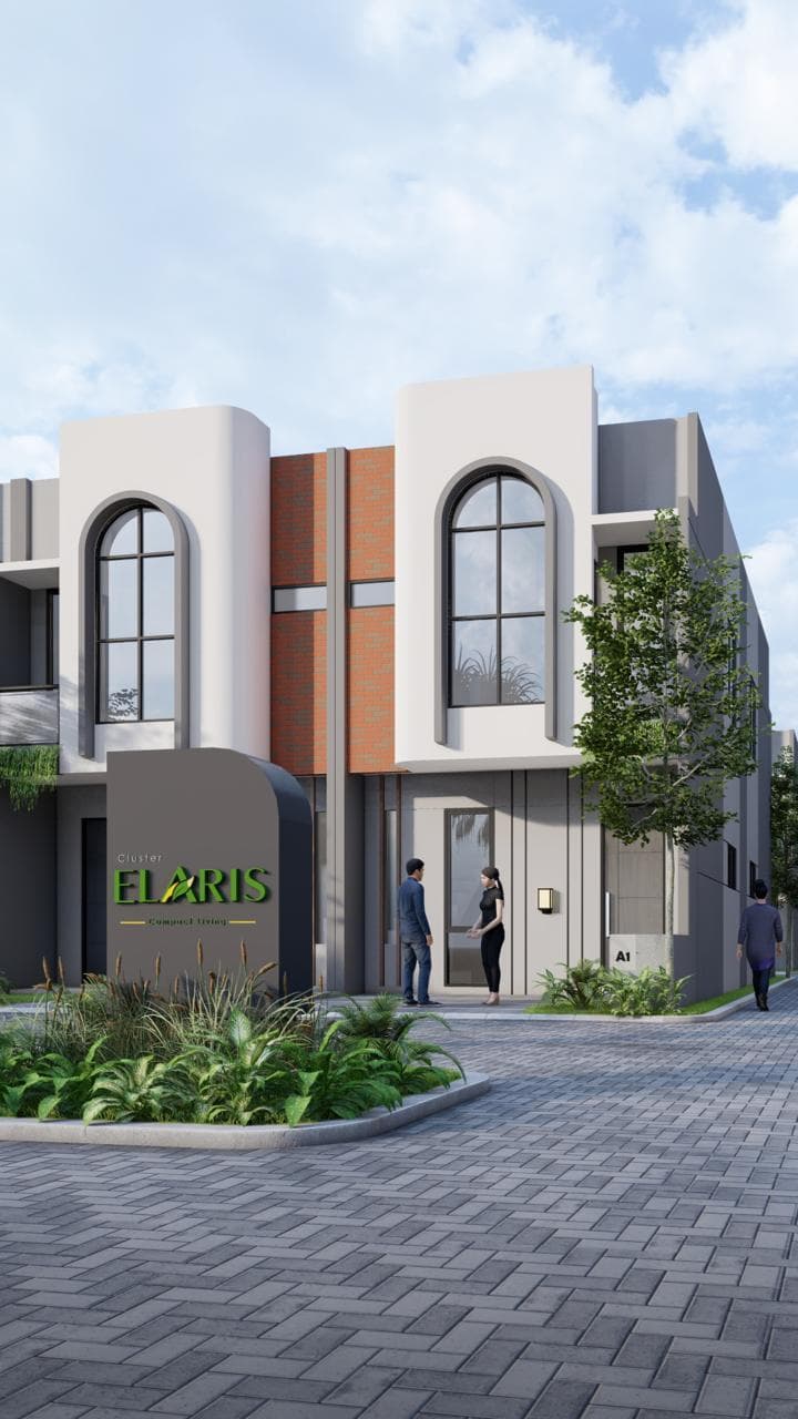 Signage Cluster Elaris di depan rumah unit sudut